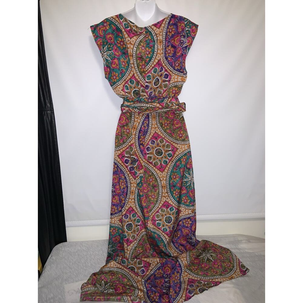 CALYPSO ST BARTH Silk Maxi Multicolored Dress size Large - Picture 3 of 8